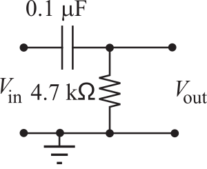 RC high-pass differentiator circuit